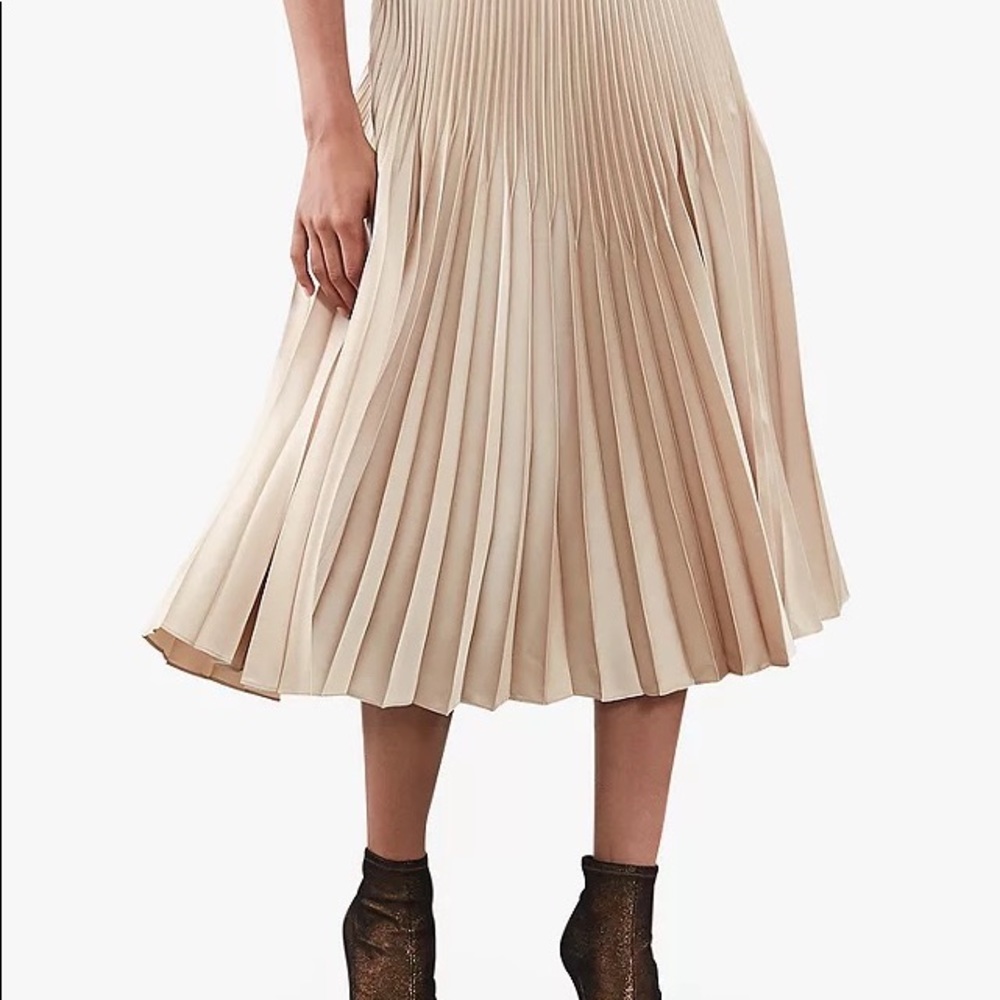 Reiss Isadora Gold MIDI Skirt